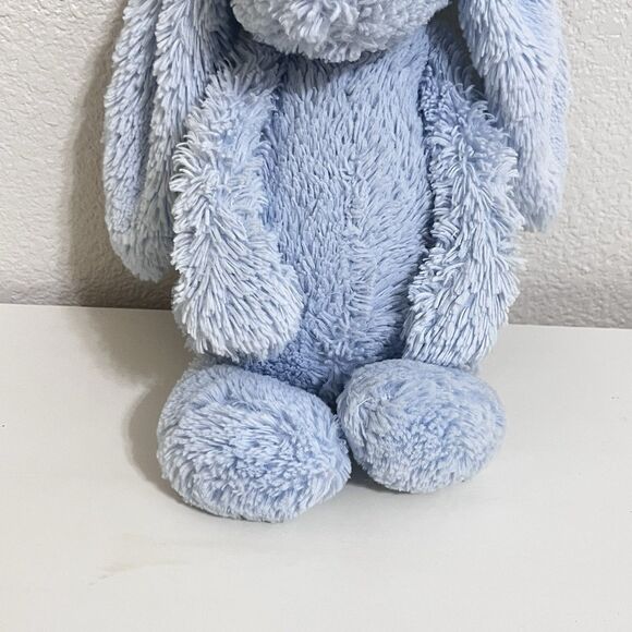 Little Jellycat Blue Bashful Bunny Rabbit Rattle Chime Plush Stuffed Animal 12" - Picture 4 of 12